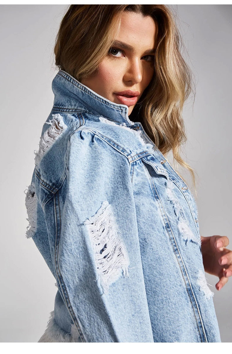 Rihanna™ - Ripped Denim Jacket