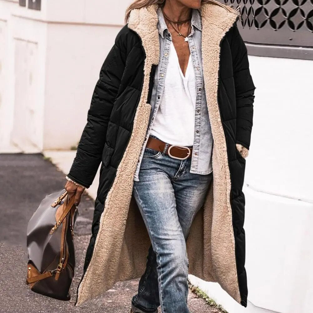 GR - Reversible long puffer jacket (with hood)
