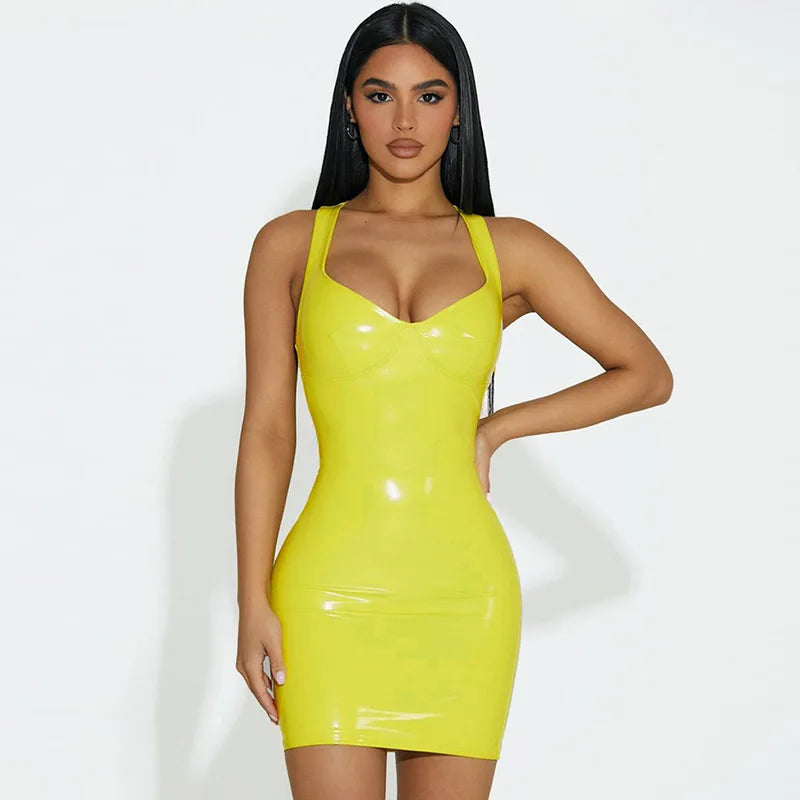 GR | Latex Kleid mit Verstellbaren Trägern