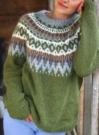 GR | Frauen Nordische Strickjacke