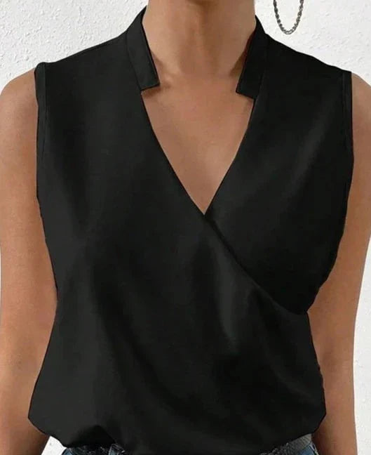 GR Elegant sleeveless solid color top