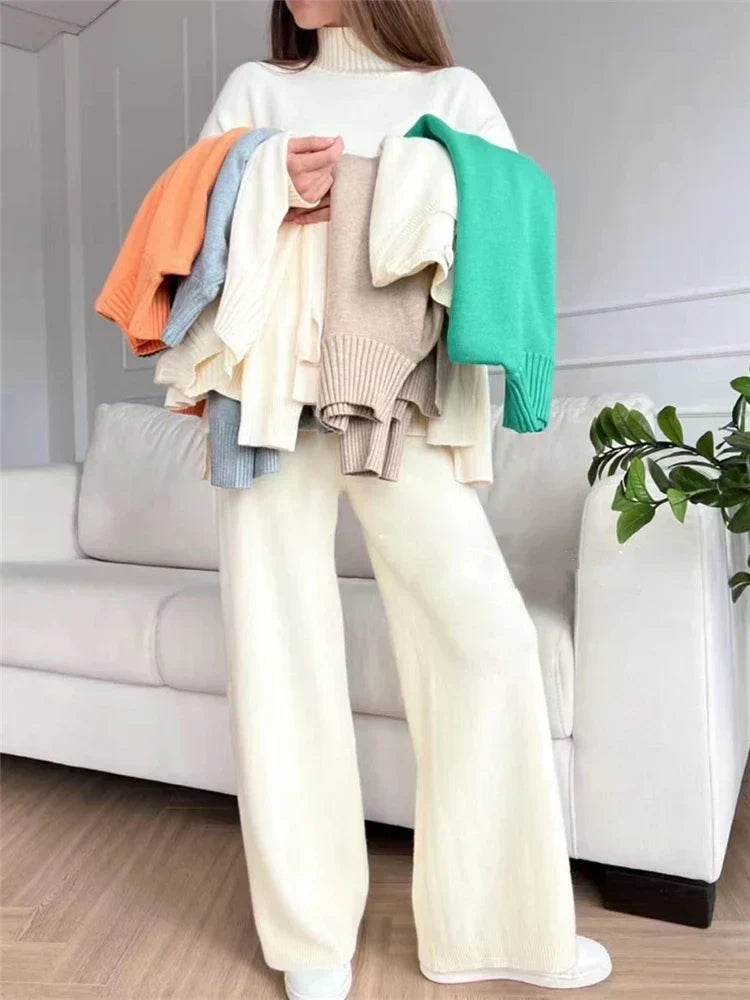 GR | 3-piece loungewear set - knitted women's sweater and trousers