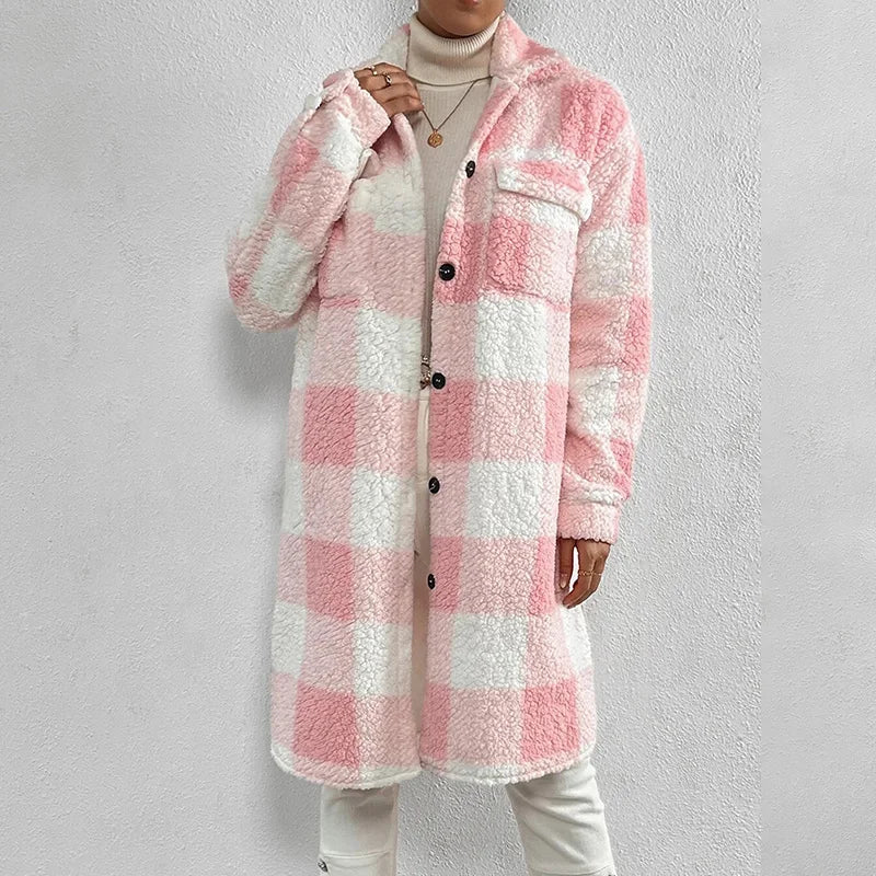 GR | Checkered women's jacket with polar fleece