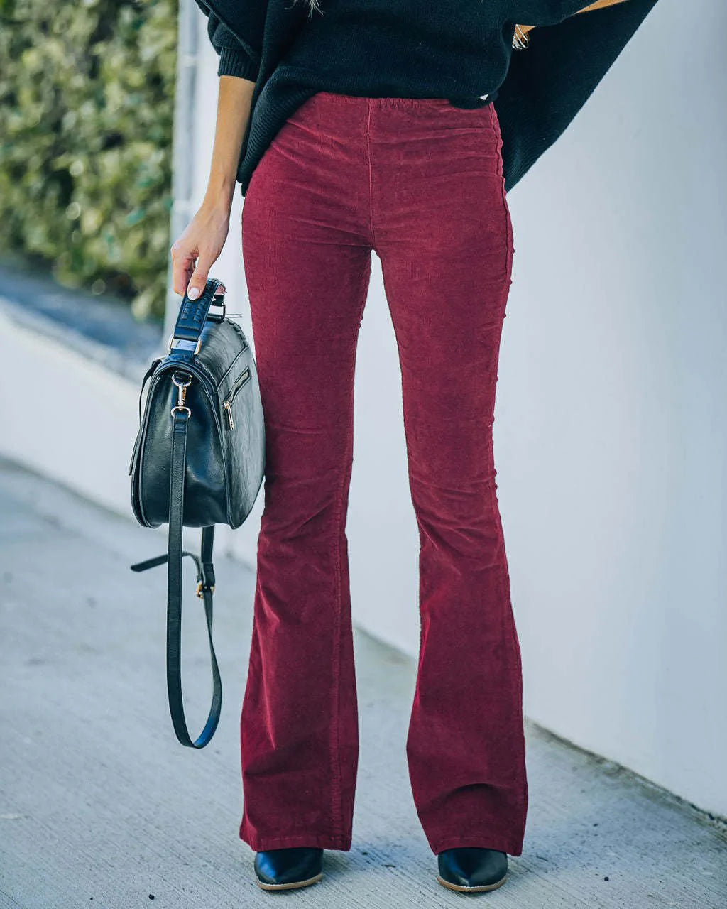 GR | High-waisted flared trousers for women