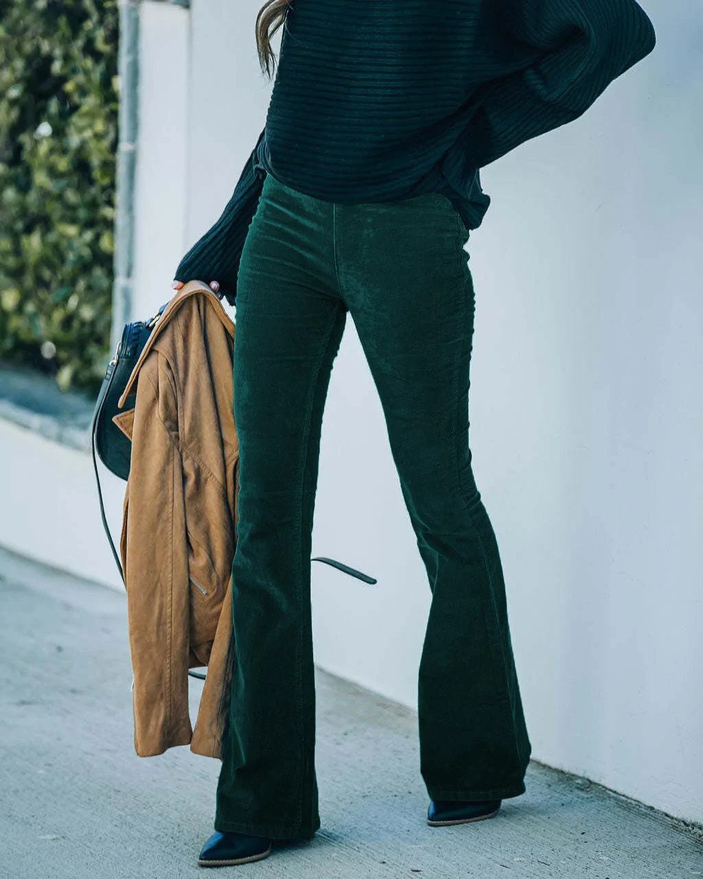 GR | High-waisted flared trousers for women