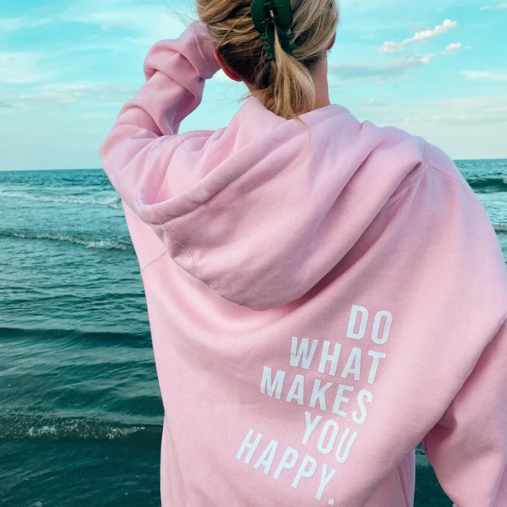 with a happy statement