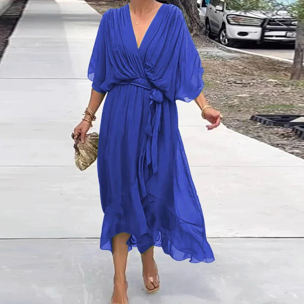 Celestina™ - Elegant summer dress with V-neck 