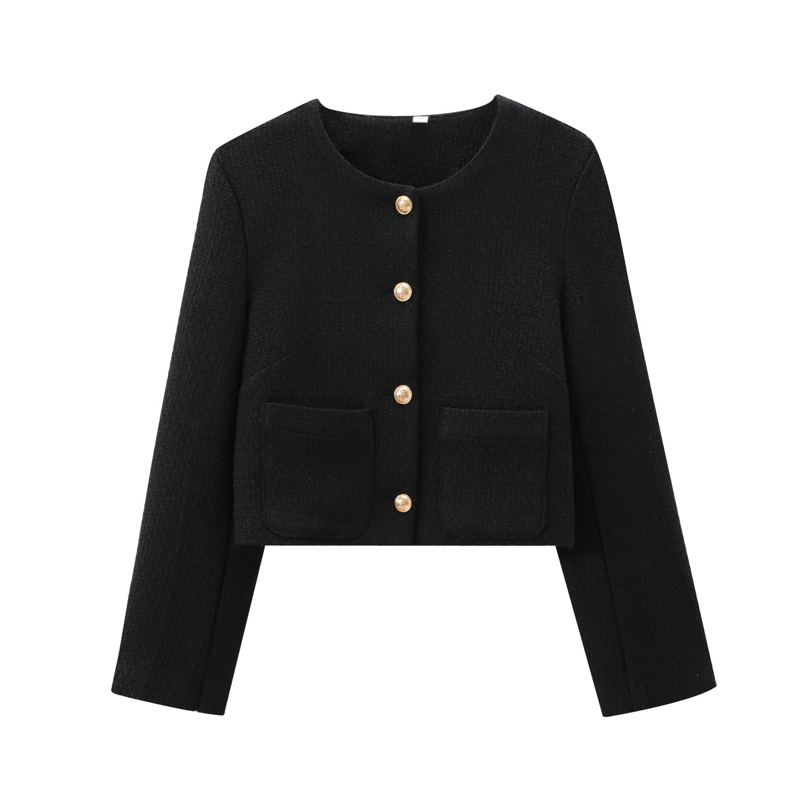 GR | Tweed blazer in black