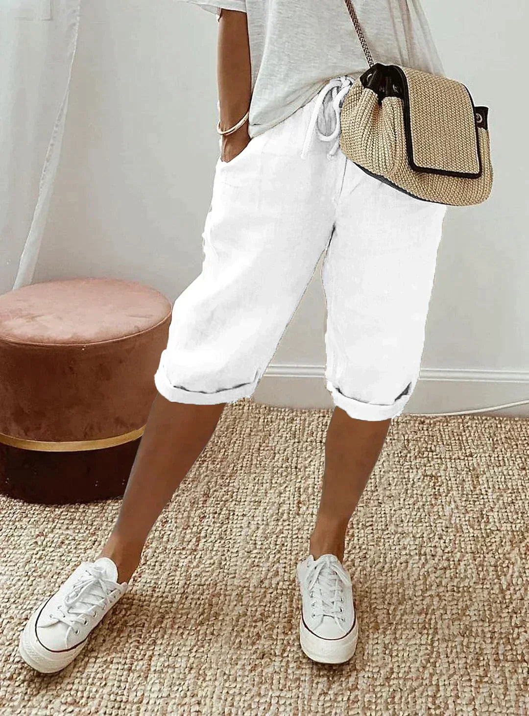 GR | Damen-Leinenhose mit weitem Bein