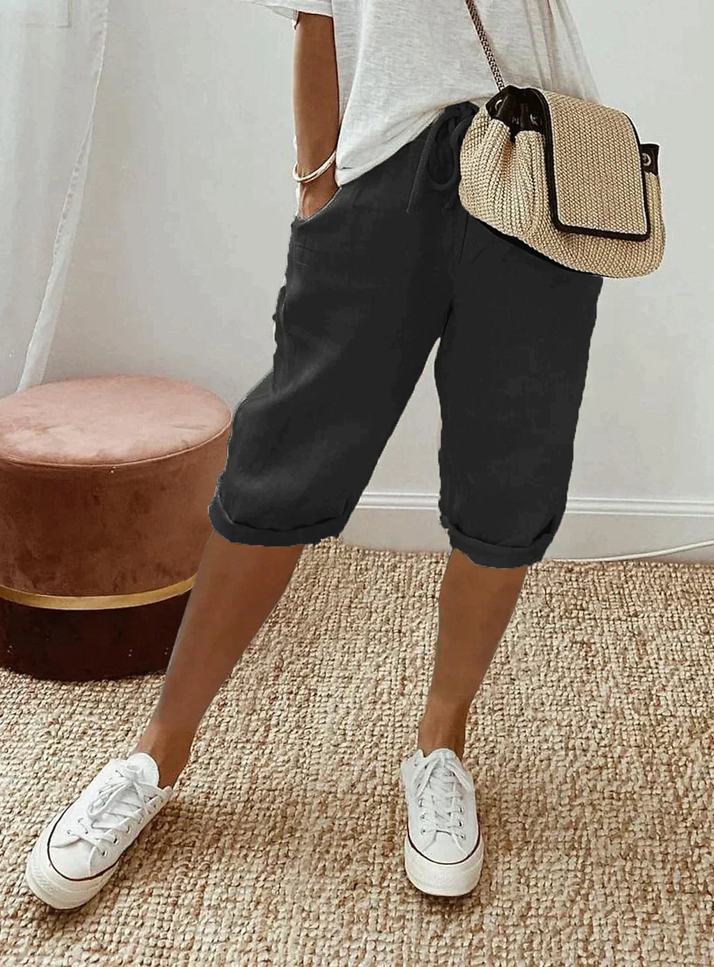 GR | Damen-Leinenhose mit weitem Bein