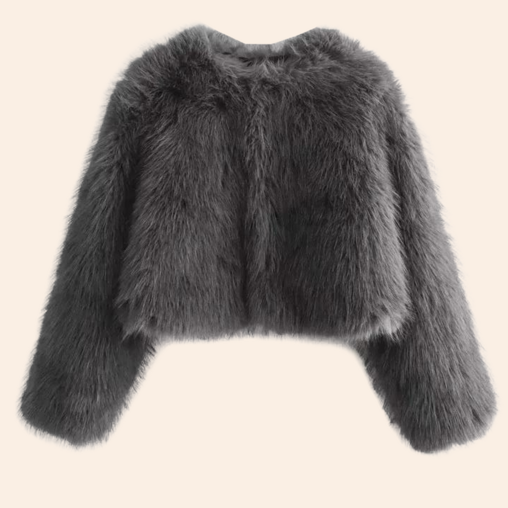 Short winter jackets made of faux fur