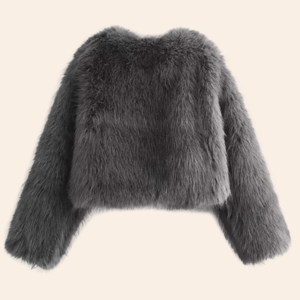 Short winter jackets made of faux fur
