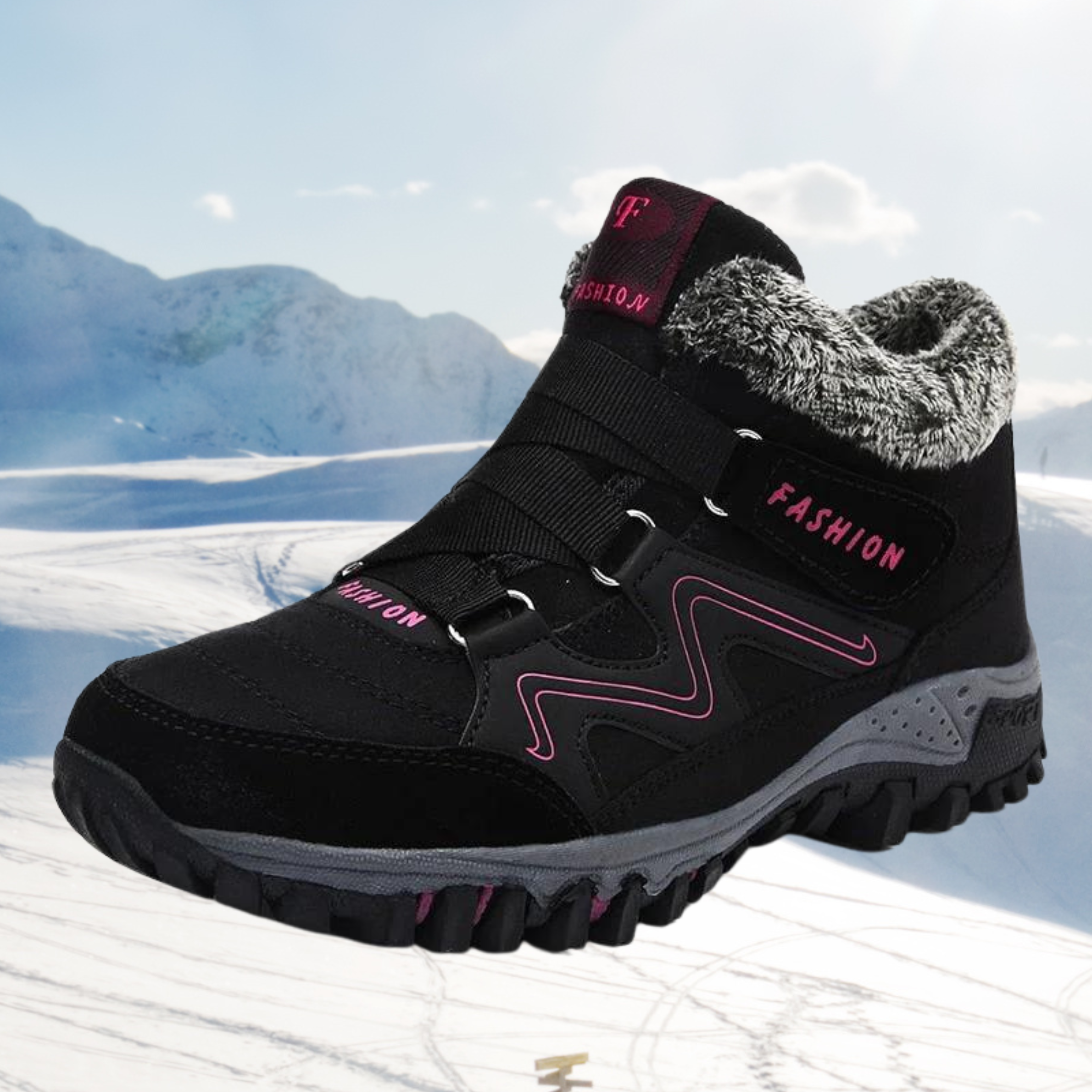 Warm faux fur boots for women
