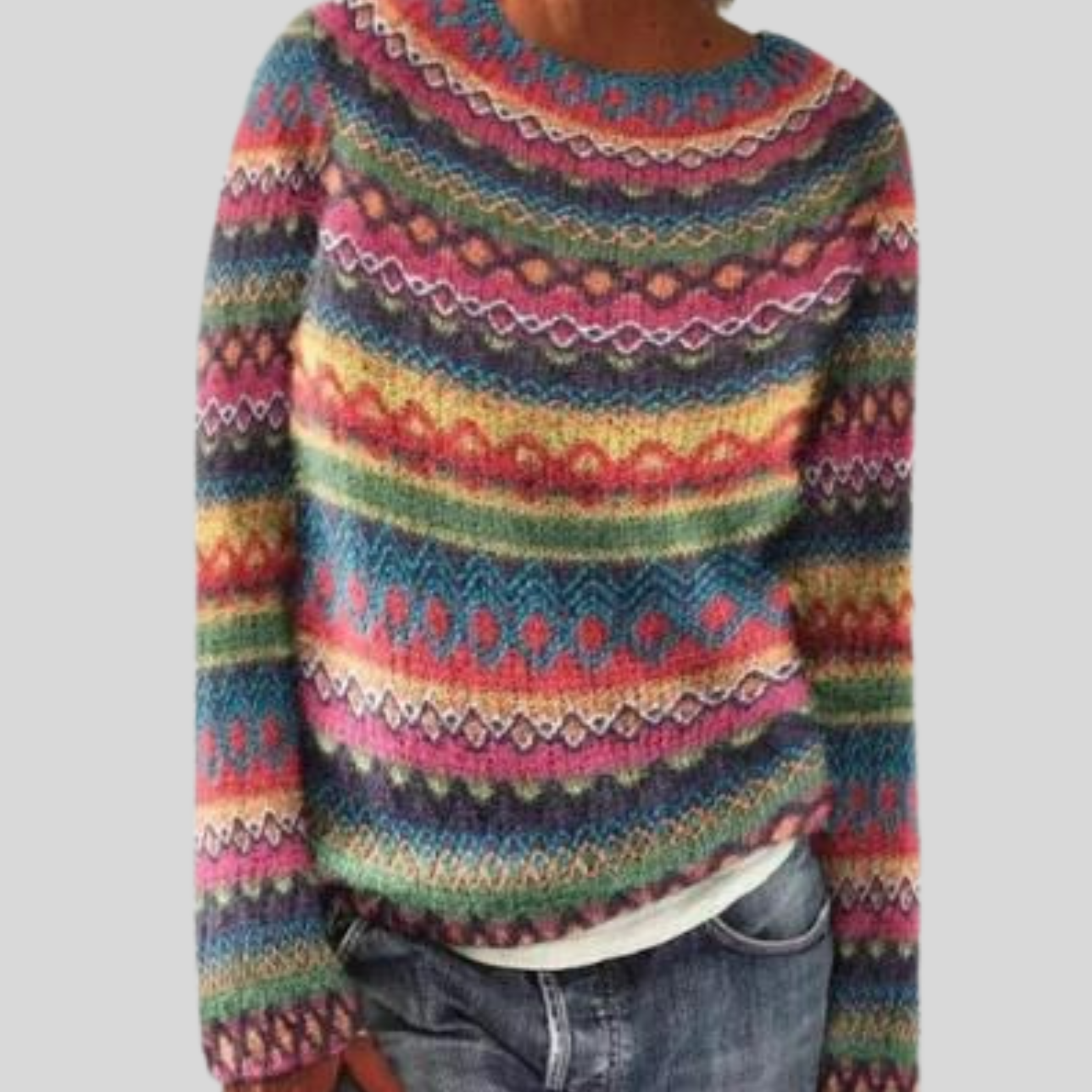 GR | Elegantes Design Und Bedruckter Pullover