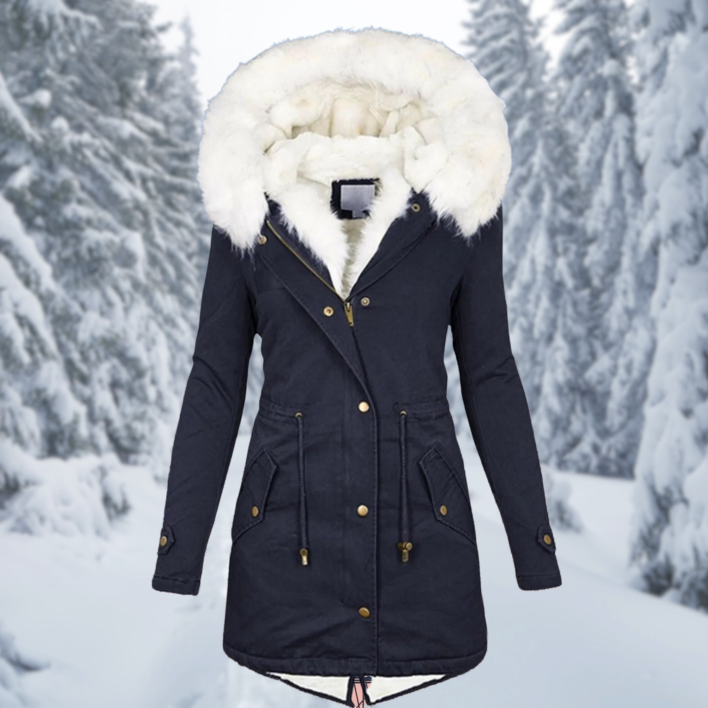 GR | Warm Women's Mid-Length Winter Jacket