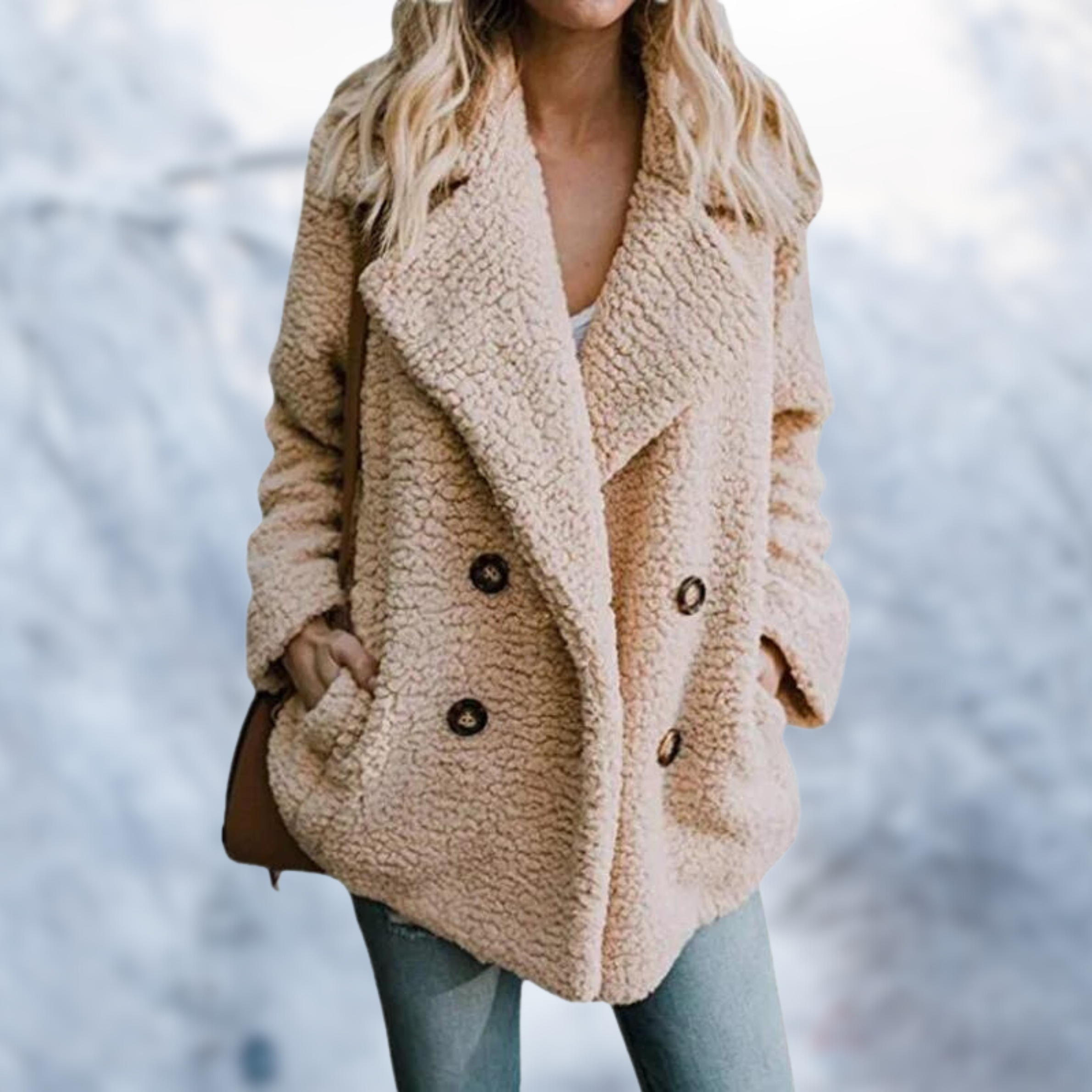 GR - Women's black teddy coat for cozy comfort