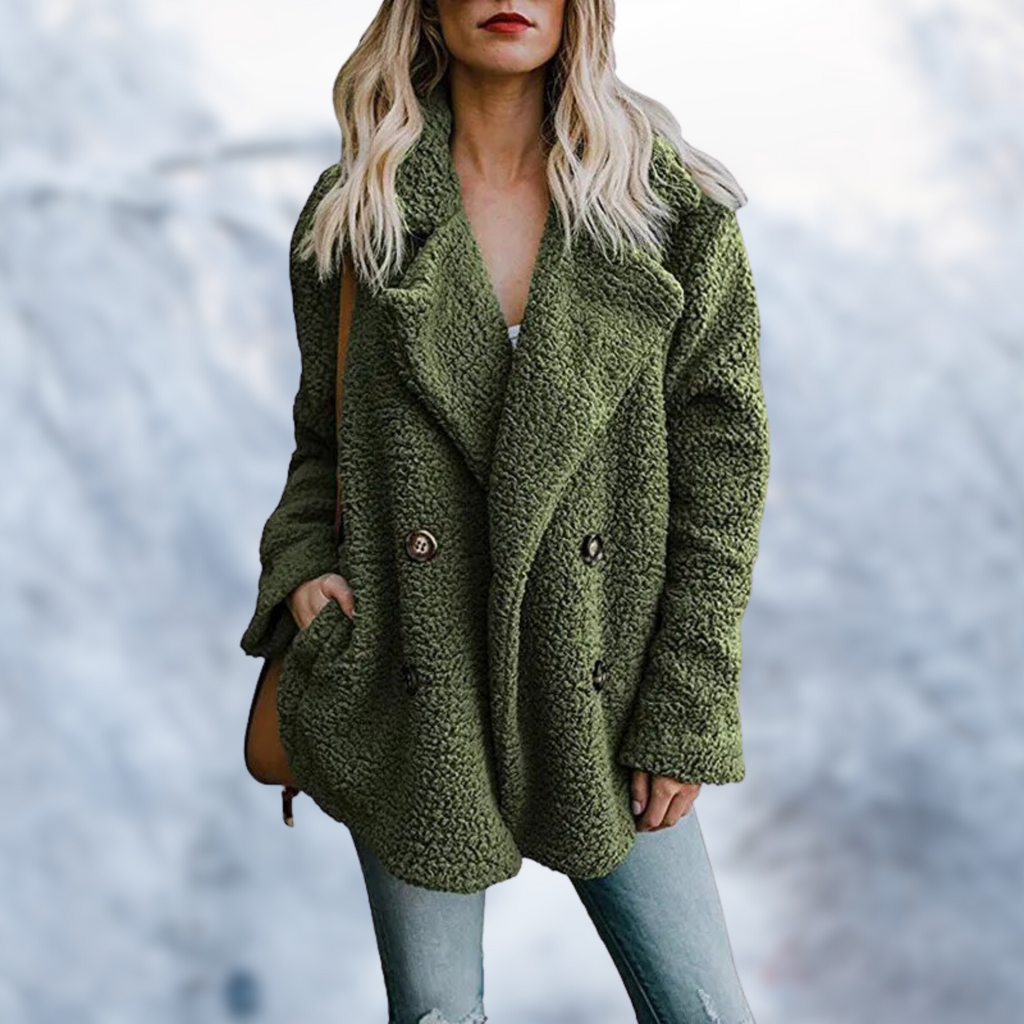 GR - Women's black teddy coat for cozy comfort