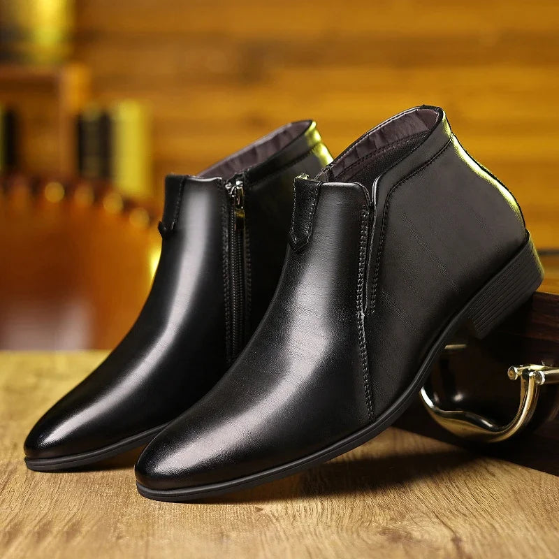 GR | Leather boots with zipper 