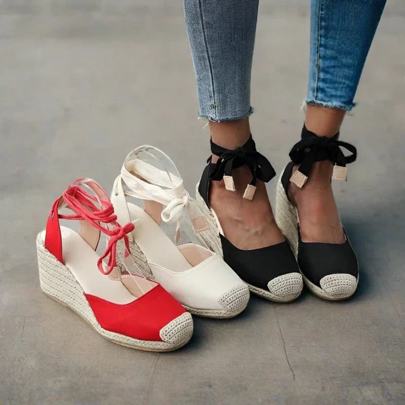 GR | Trendy, Comfortable Boho Wedge Heels for Women with Straps
