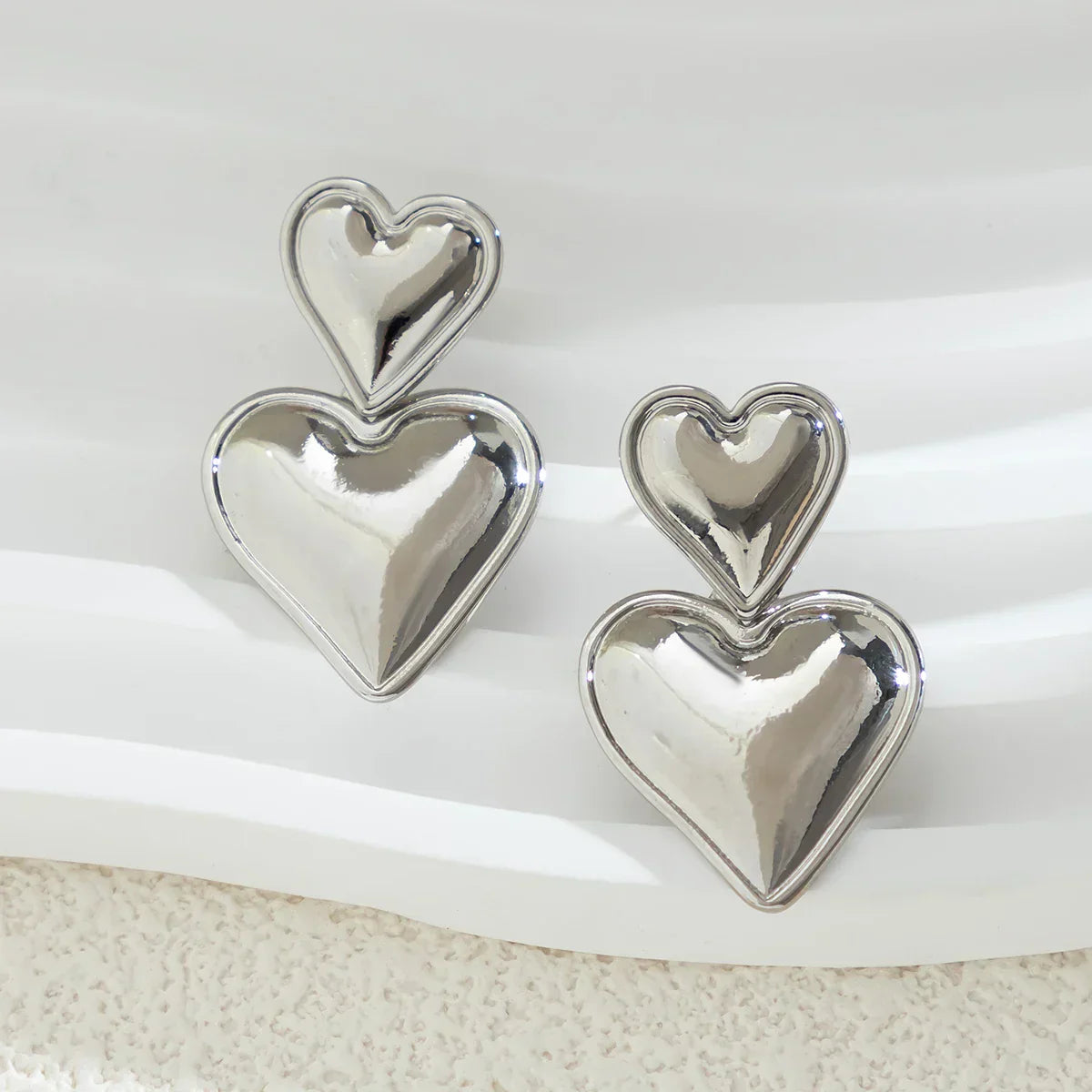 GR | Stylish Double Heart Drop Earrings for Women