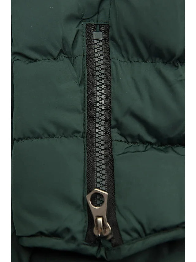 GR - Women's winter coat - With fur collar, hood and zipper
