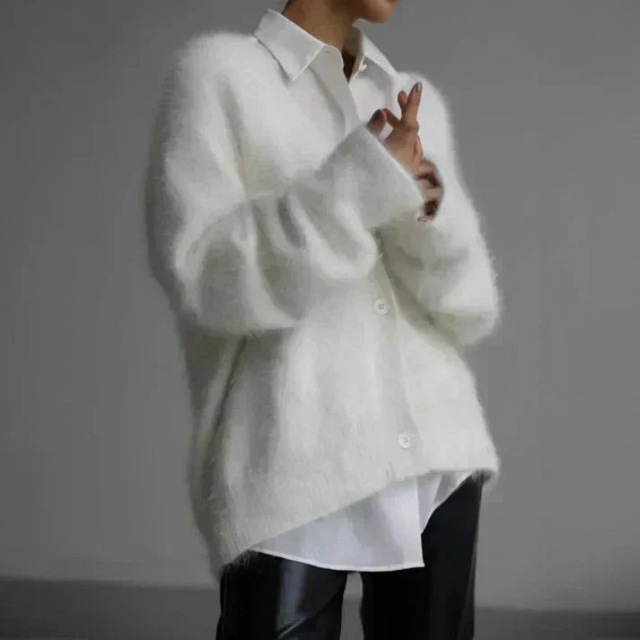 GR | Fluffy knitted women's cardigan