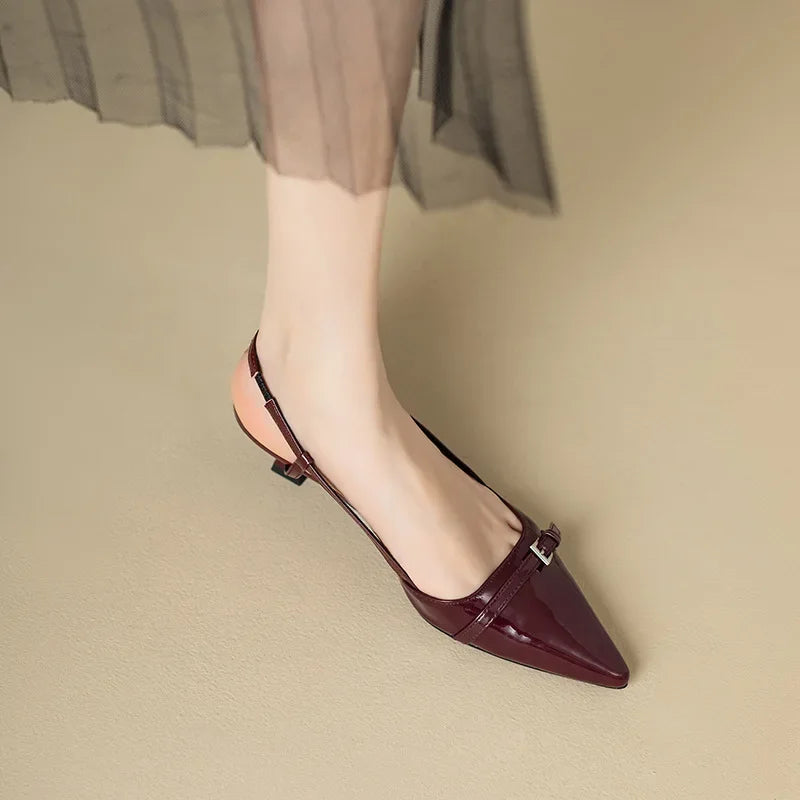GR | Patent leather sandals with a comfortable block heel