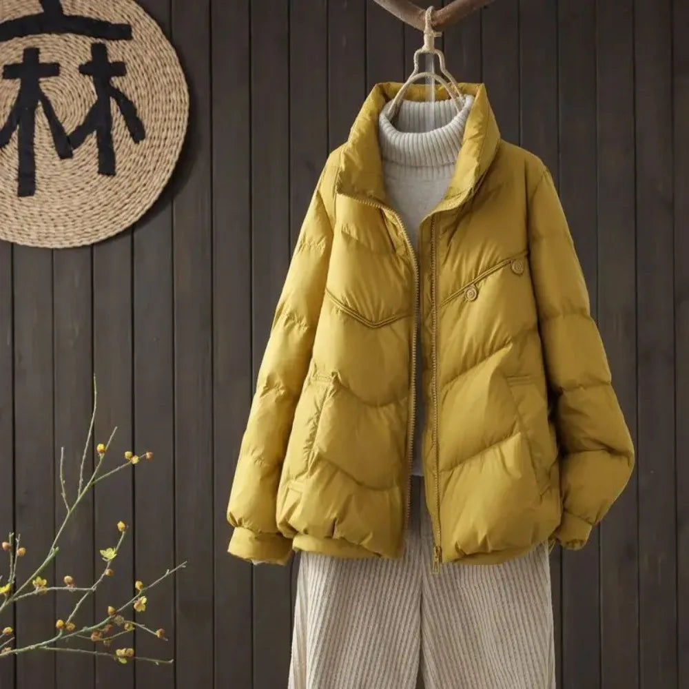 GR - Women's quilted jacket with stand-up collar
