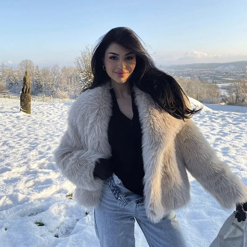 Faux fur coat for women