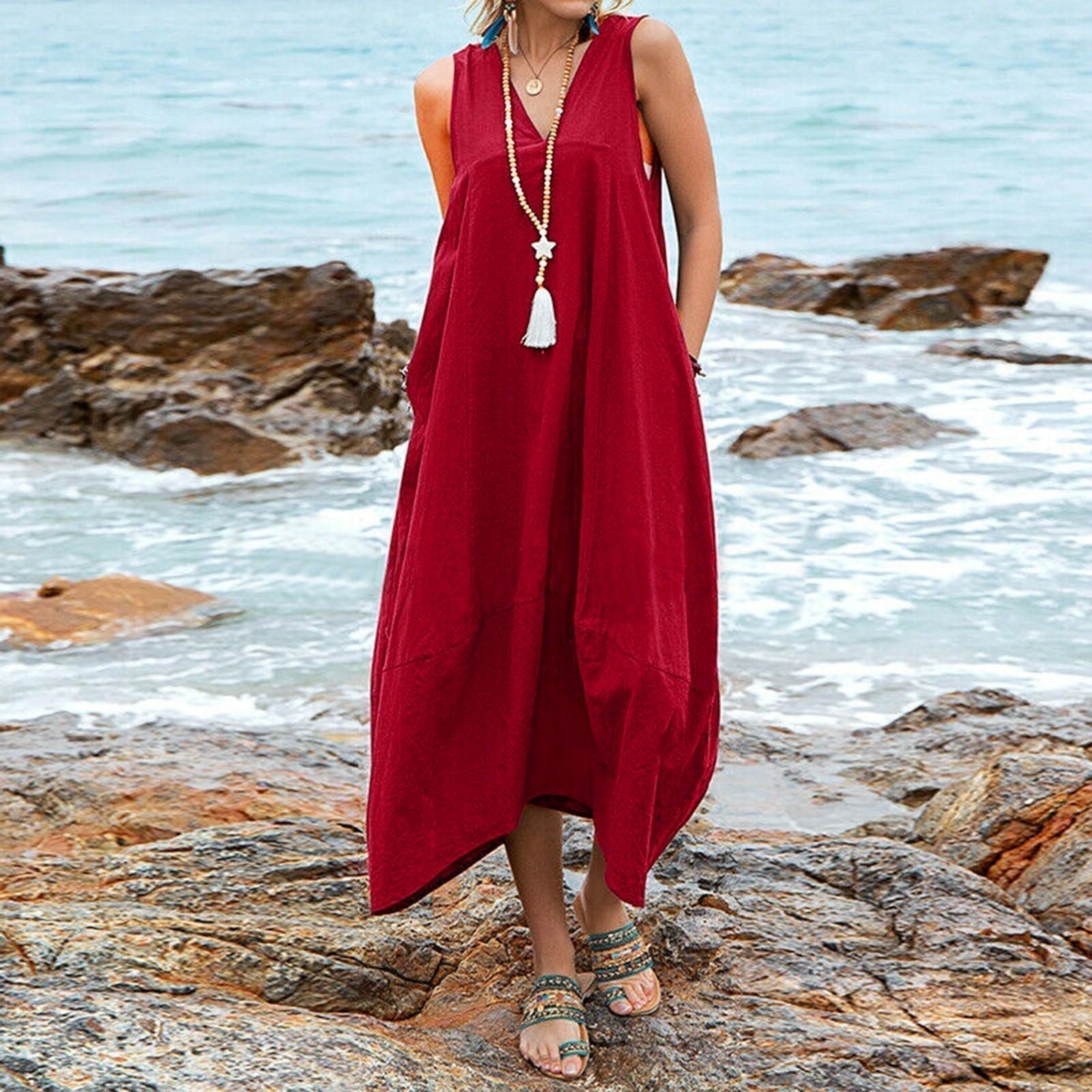 GR | Lange, Sommerkleid für Den Alltag