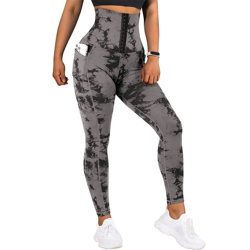 GR  | hohe Taille Sportleggings mit Reißverschluss