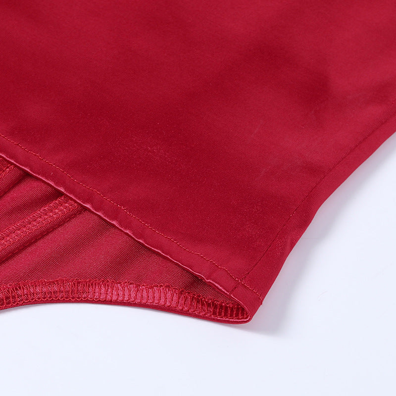GR | Satin top with puffed sleeves