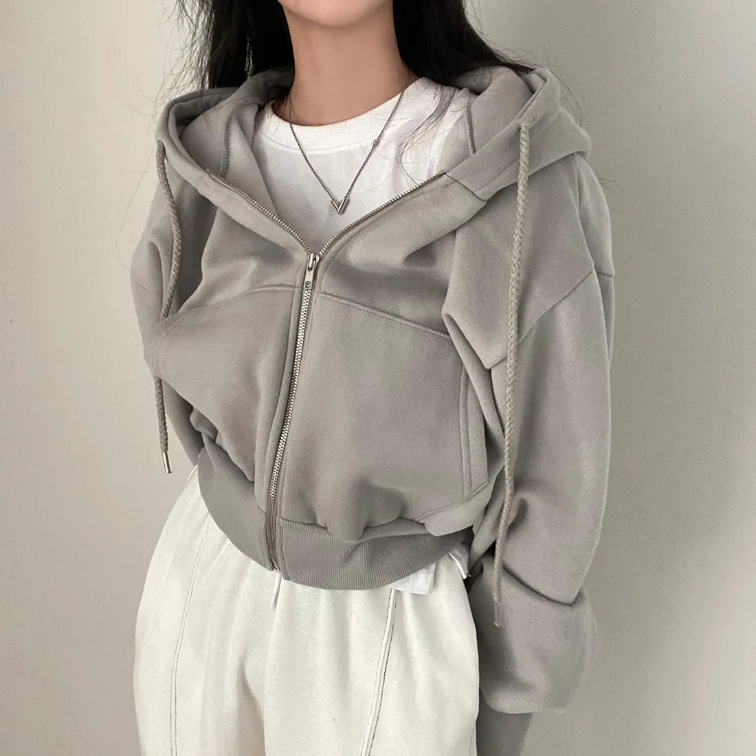 Oversized zip-up sweatshirts