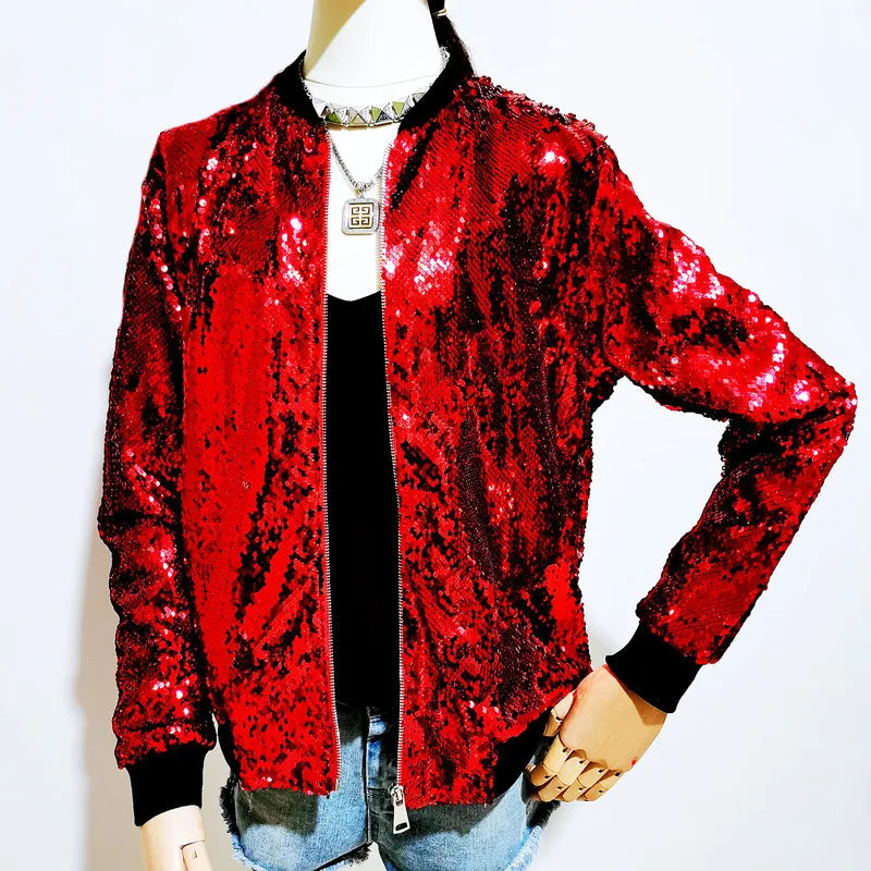 GR | Sequined coat bomber jacket