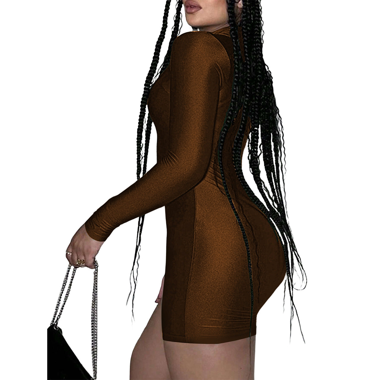 GR | Smooth emerald bodysuit with full-length zipper