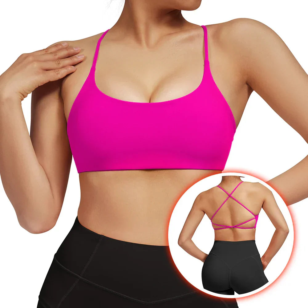 GR  | Rückenfreier Stoßfester Fitness Sport Bh Mit Polstern Für Frauen