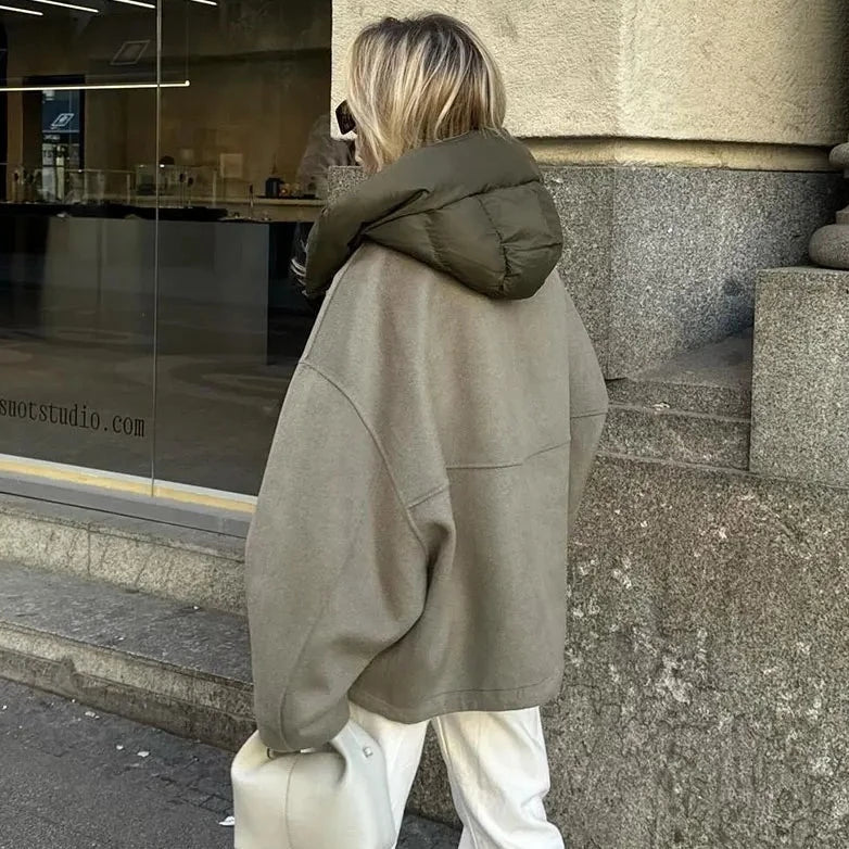 GR - Lässige lockere Frauen Kapuzenjacke