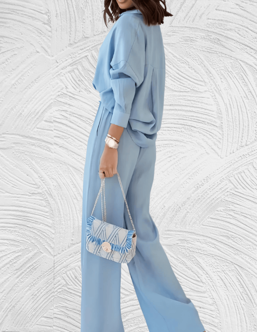 GR | 2-piece set, consisting of a loose shirt and wide-legged trousers