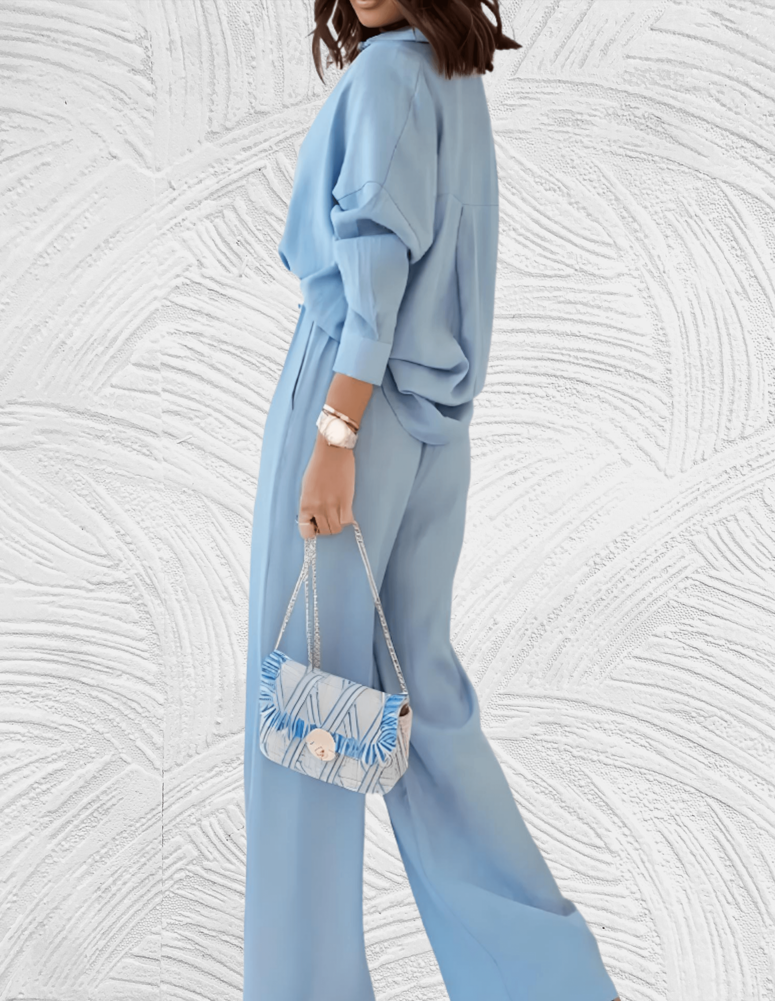GR | 2-piece set, consisting of a loose shirt and wide-legged trousers