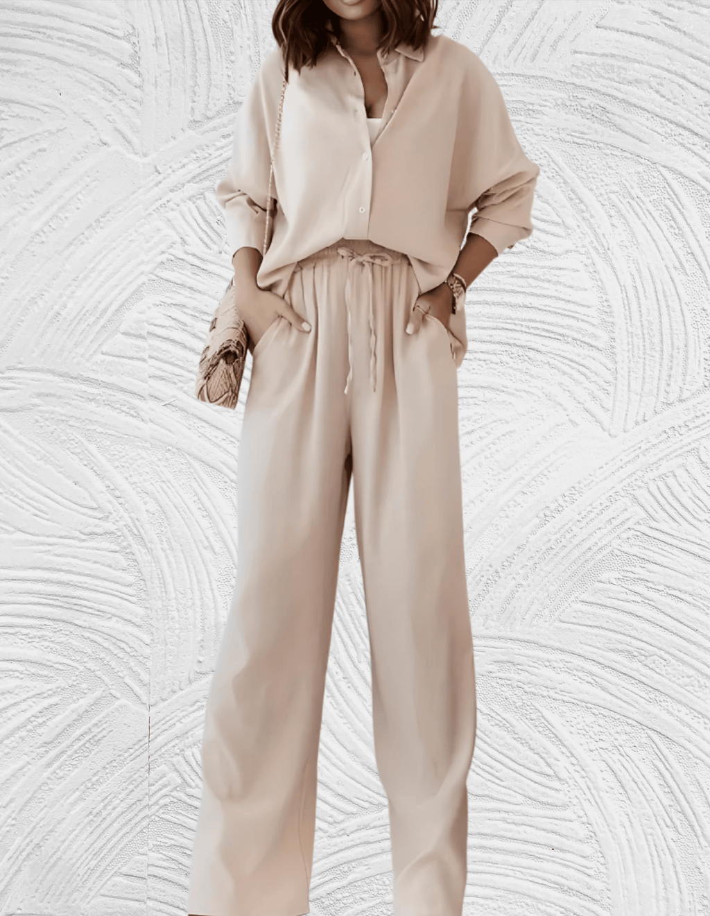 GR | 2-piece set, consisting of a loose shirt and wide-legged trousers