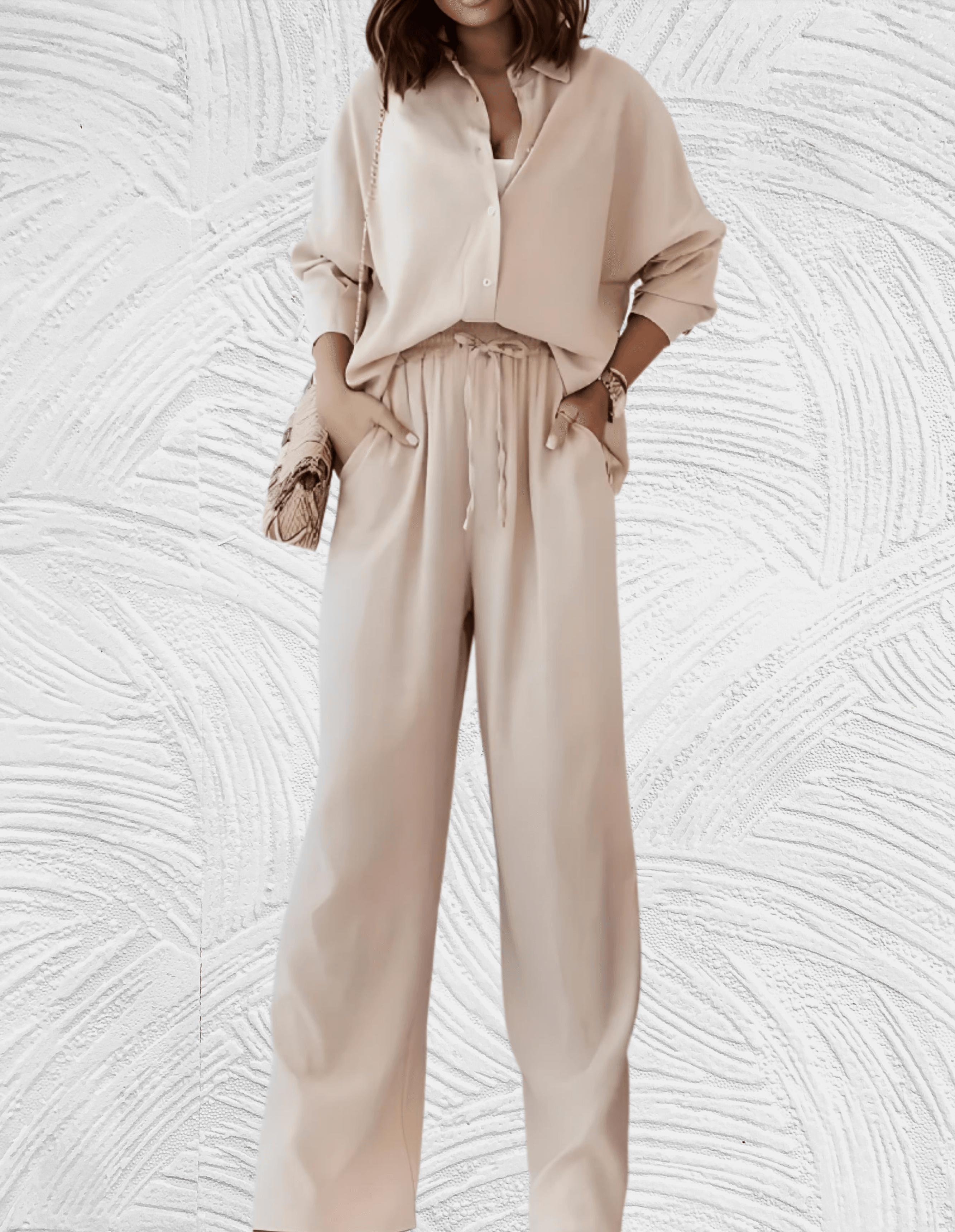 GR | 2-piece set, consisting of a loose shirt and wide-legged trousers