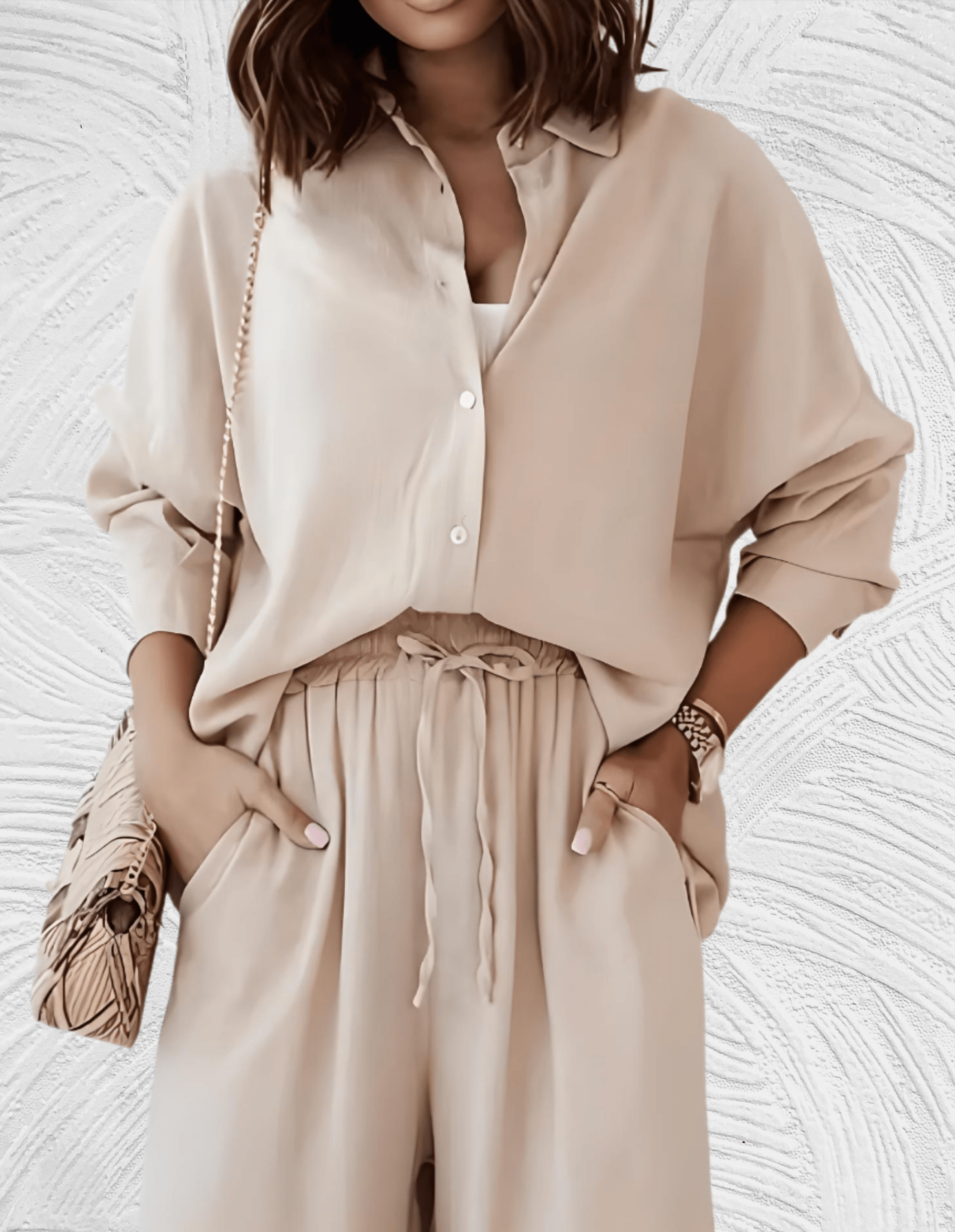 GR | 2-piece set, consisting of a loose shirt and wide-legged trousers