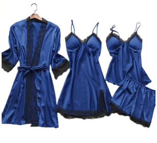 GR | Luxury Summer Satin Pajama Set with Lace for Women