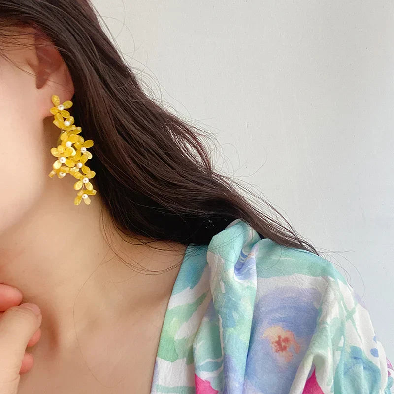 GR | Flower Pearl Earrings