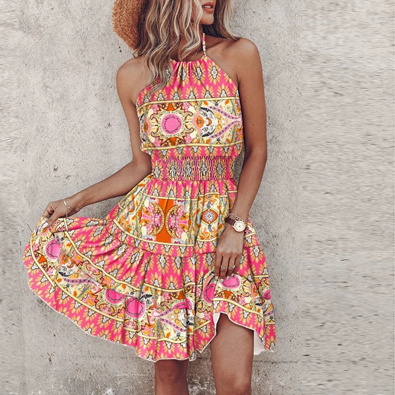 GR | Stylish Summer Boho Halter Dress
