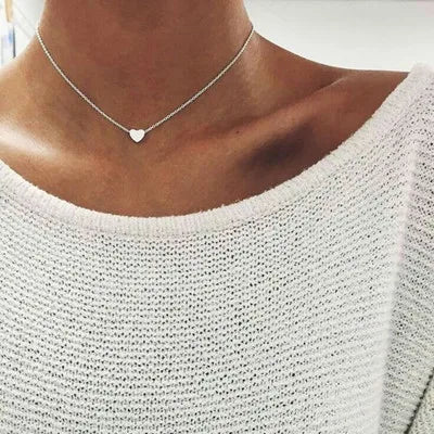 GR | Pearl Choker Heart Necklace for Women