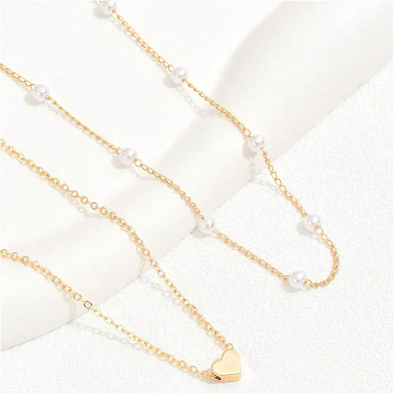 GR | Pearl Choker Heart Necklace for Women