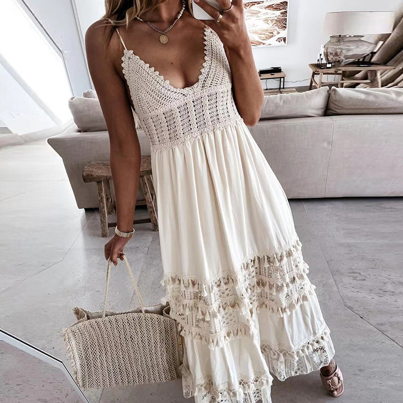 GR | Spitzen Boho Fließkleid