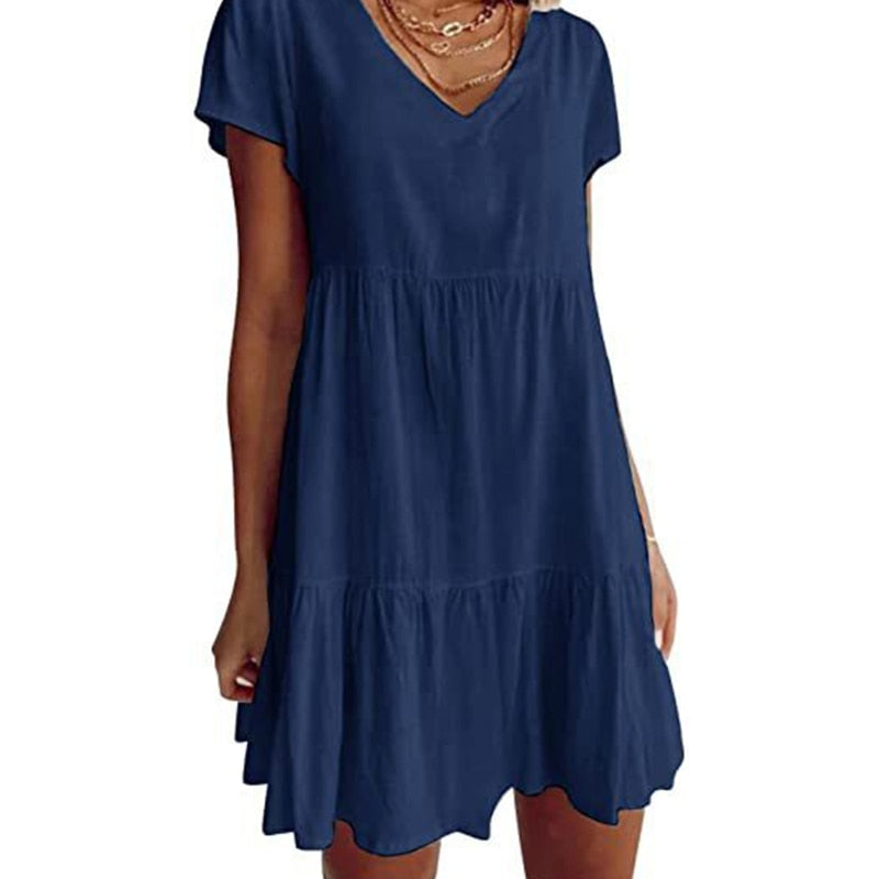 GR short-sleeved woven dress