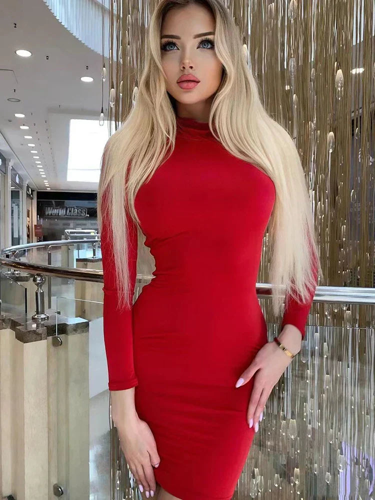 GR | Figurbetontes Minikleid Mit Langen Ärmeln